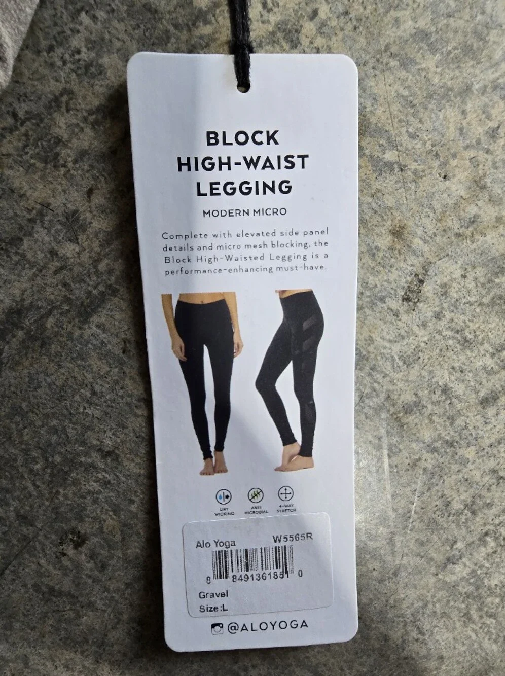 ALO Yoga Block High-Waist Leggings Gravel Size L